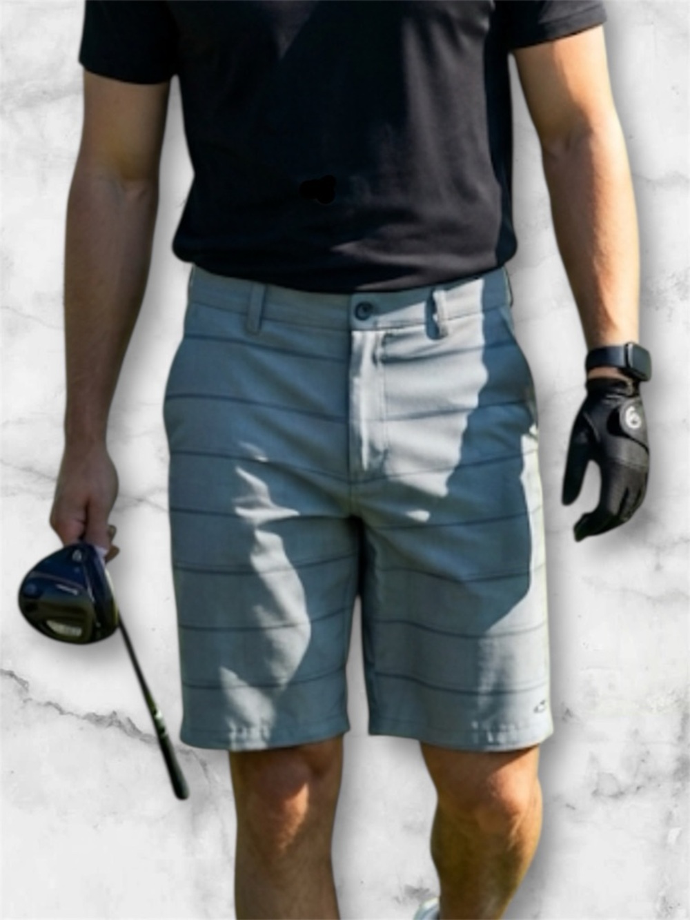 O’Neill Flynn Men’s Grey Striped Hybrid Casual Walk Golf Shorts Size 34